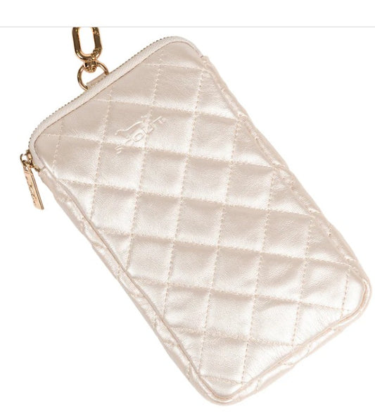 Call Me Maybe Phone Pouch Champagne Quilted