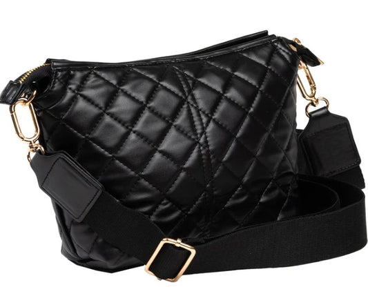 Black Quilted Emily Crossbody
