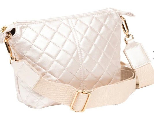 Champagne Quilted Emily Crossbody