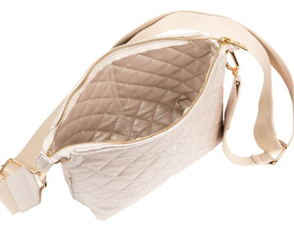 Champagne Quilted Emily Crossbody