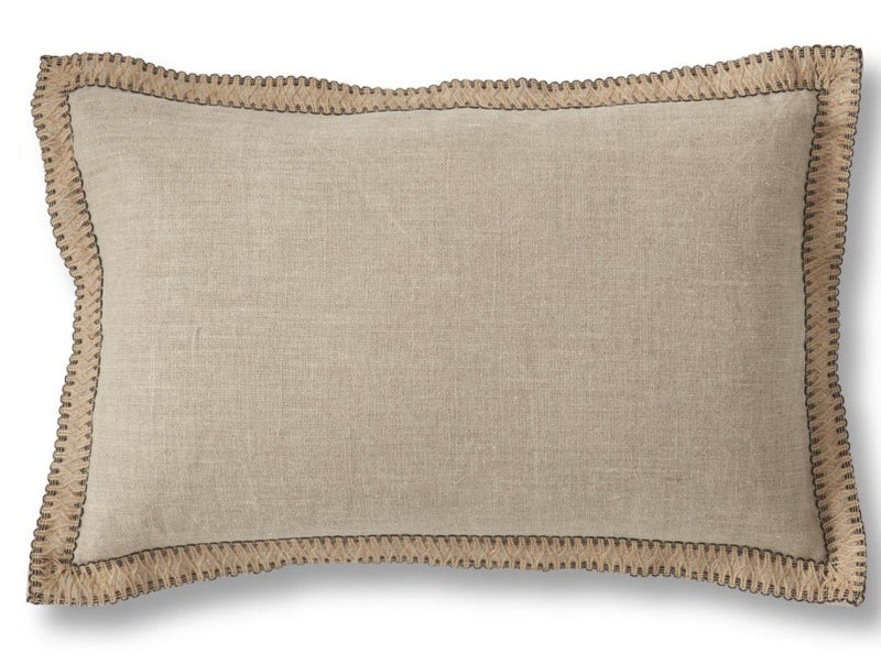 Lumbar Natural Cotton Jute Flange Pillow