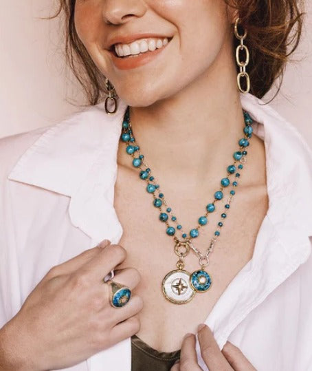 Infinite sky Turquoise  Ensemble Necklace