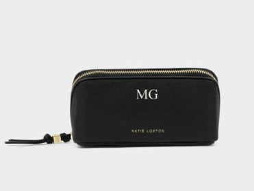 Black Fold-Out Mirror Makeup Bag