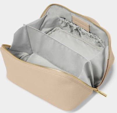 Medium Make Up & Toiletry Bag in Light Taupe