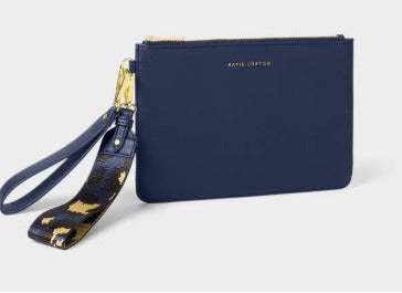 Hallie Wristlet Pouch in Midnight Blue