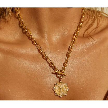 Briar Toggle Chain Medallion Necklace