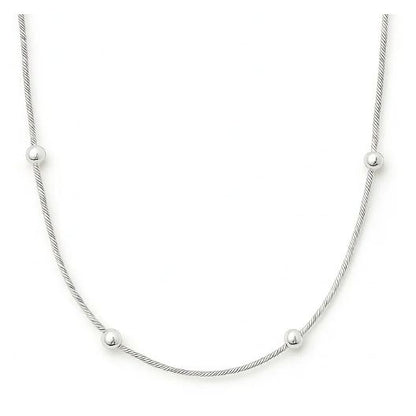 Silver Rozlyn Beaded Ball Chain Necklace