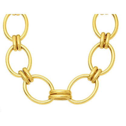 Ruby Oval Chain Necklace