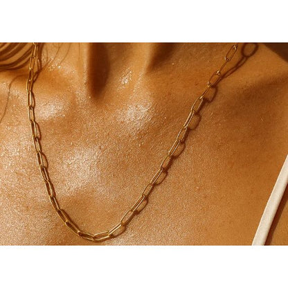 Gold Jayden Paperclip Chain Necklace
