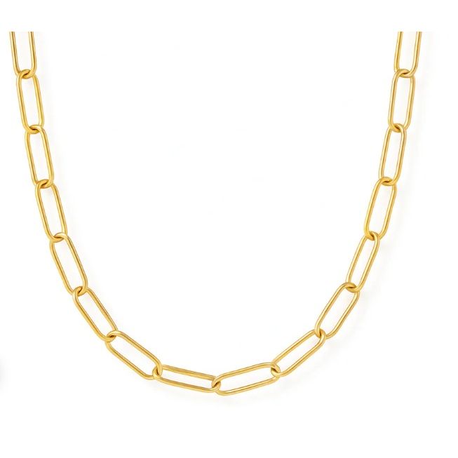 Gold Jayden Paperclip Chain Necklace