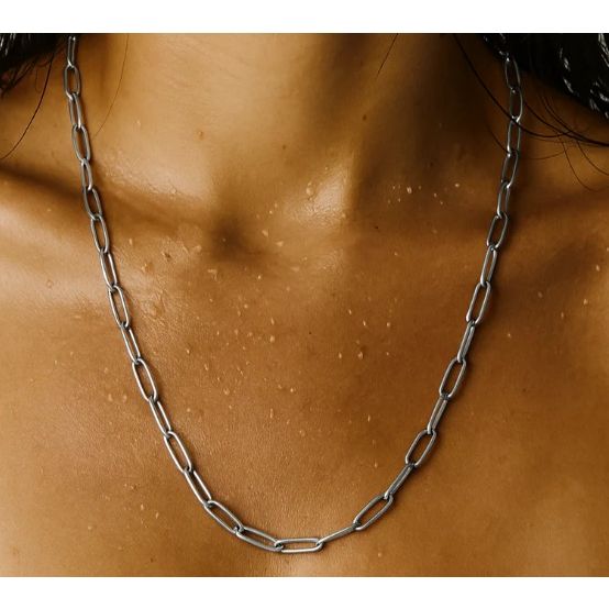 Silver Jayden Paperclip Chain Necklace