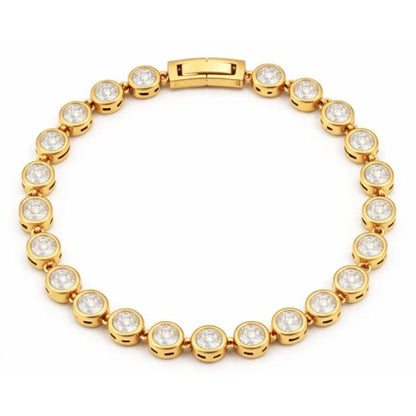 Caella Bezel Tennis Chain Bracelet 