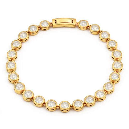 Caella Bezel Tennis Chain Bracelet 