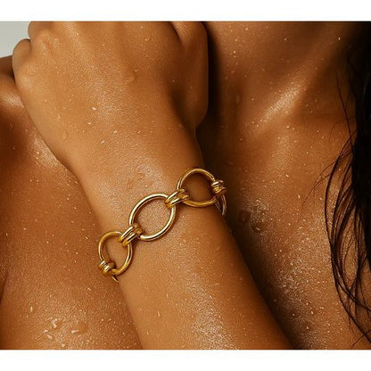 Ruby Oval Chain Bracelet