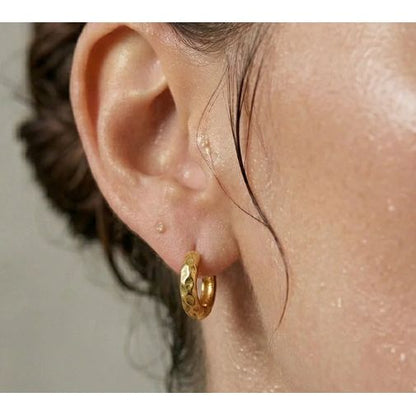 Blakely Hammered Mini Hoop Earring