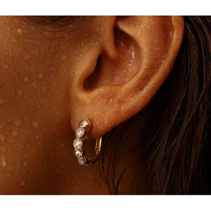 Varra Bezel Mini Hoop Earring