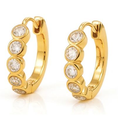 Varra Bezel Mini Hoop Earring