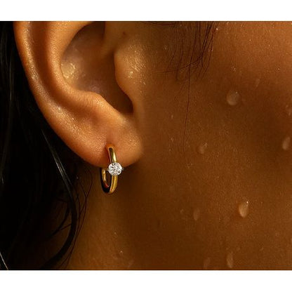 Yael Solitaire Huggie Hoop Earring