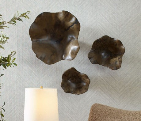 Teo Wood Wall Decor, Mocha, S/3