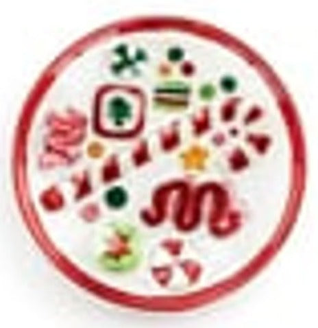 Holiday Candy Glass Round Plate