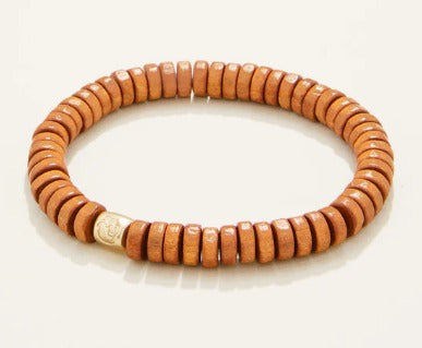 Wood Stretch Bracelet 8mm Brown Bracelet