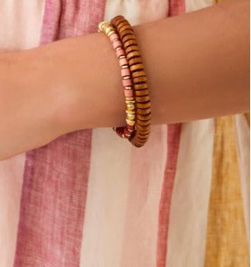 Wood Stretch Bracelet 8mm Brown Bracelet