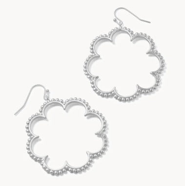 Dotted Daisy Earrings Silver