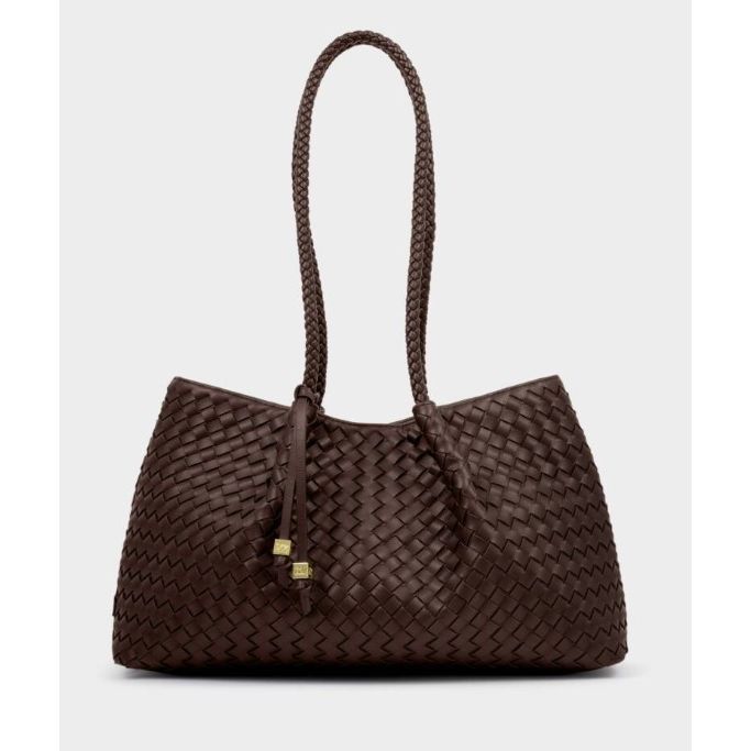 Chocolate Nova Hand Woven Small Shoulder Tote