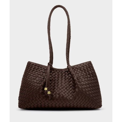 Chocolate Nova Hand Woven Small Shoulder Tote
