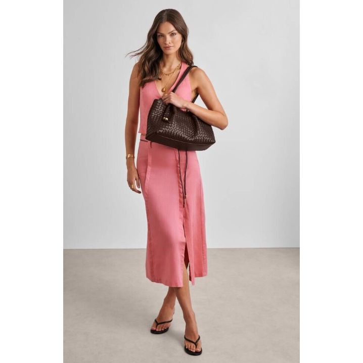 Chocolate Nova Hand Woven Small Shoulder Tote