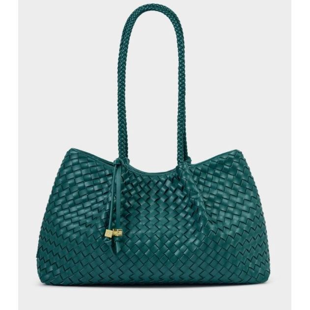Palm Green Nova Hand Woven Small Shoulder Tote