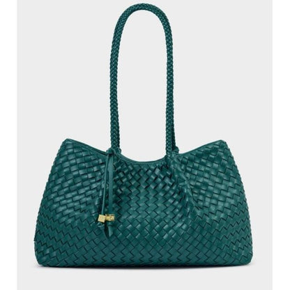 Palm Green Nova Hand Woven Small Shoulder Tote