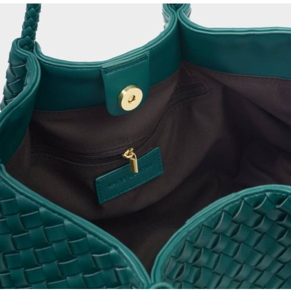Palm Green Nova Hand Woven Small Shoulder Tote