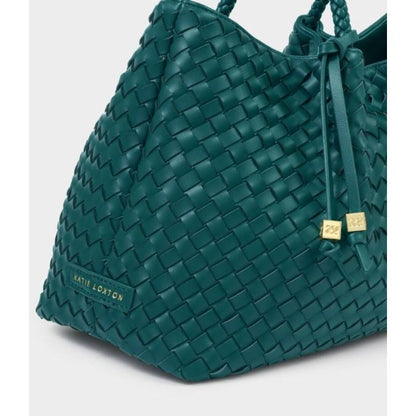 Palm Green Nova Hand Woven Small Shoulder Tote