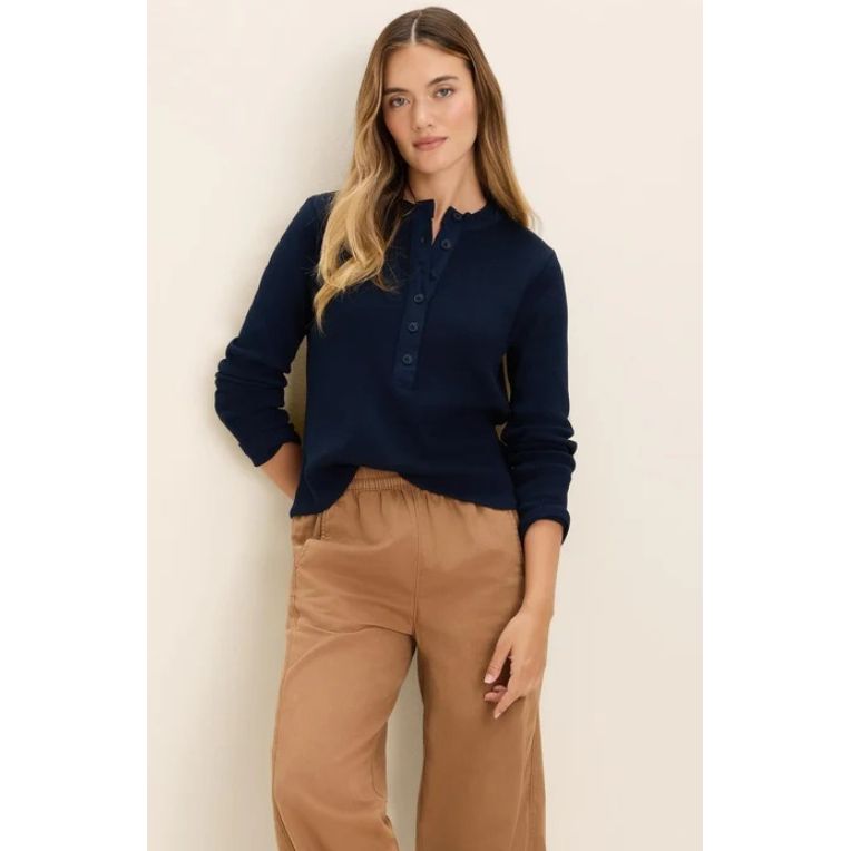 Dark Indigo Thermal Henley Top