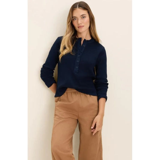 Dark Indigo Thermal Henley Top