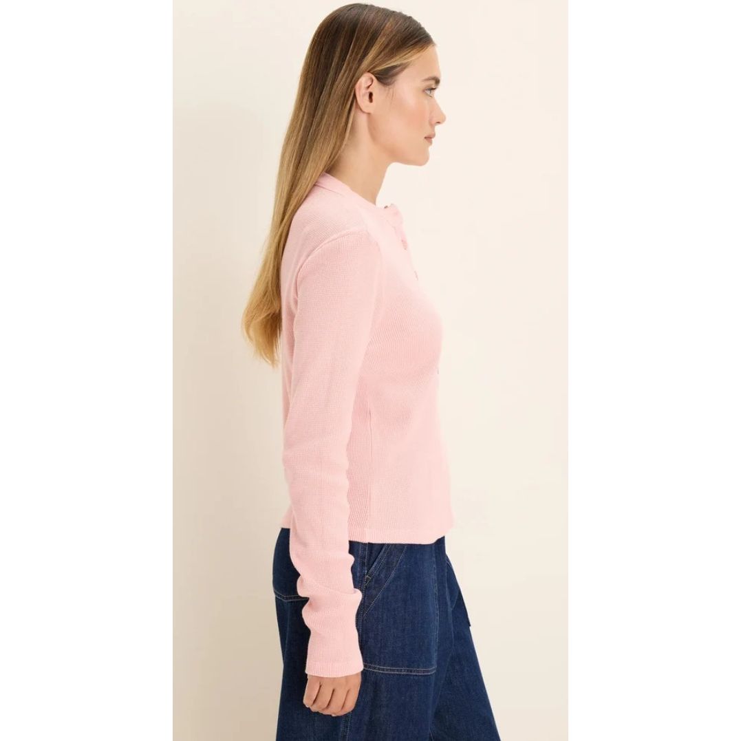 Pink Rose Thermal Henley Top