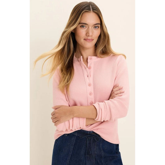 Pink Rose Thermal Henley Top