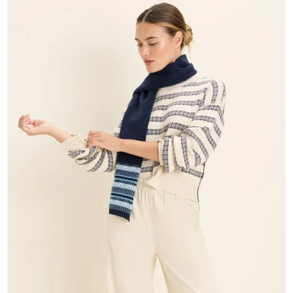 Cream Multi Cotton Jacquard Sweater