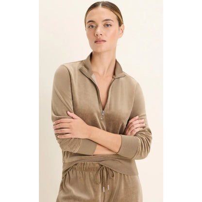 Malt Velour Half Zip Pullover