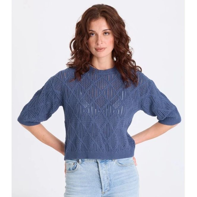 Bluestone Halima Cotton Open-Knit Pullover