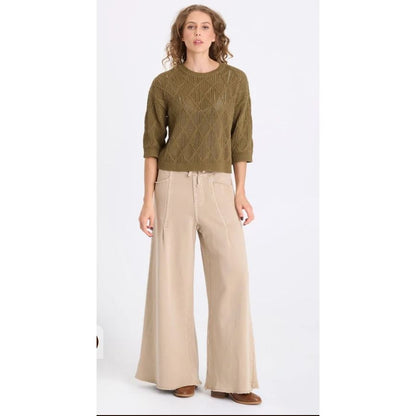 Kombu Pigment Halima Cotton Open-Knit Pullover