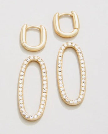Hudson Convertible Hoop Earrings Crystal