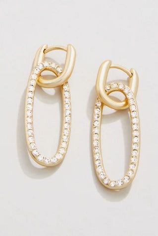 Hudson Convertible Hoop Earrings Crystal