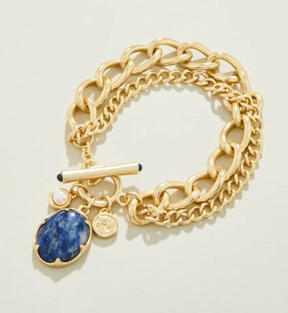 Coralie Toggle Bracelet Blue