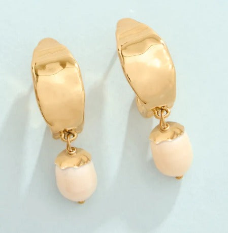 Harbor Island Hoop Earrings Pearl