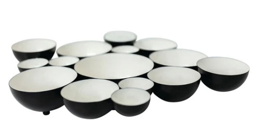 black and white bubble bowl