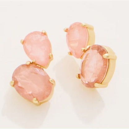 Naiad Dewdrop Stud Earrings Pink