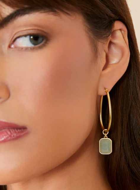Chateau Hoop Earrings Frosty Green