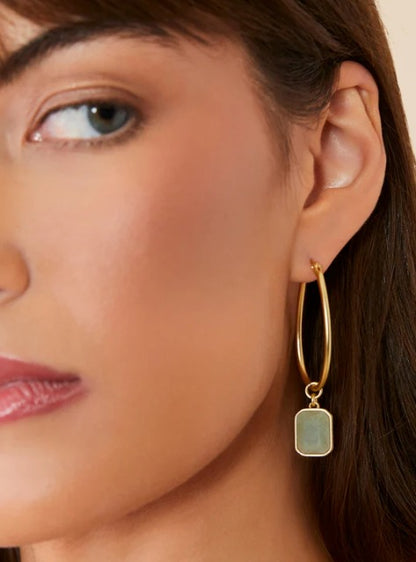 Chateau Hoop Earrings Frosty Green